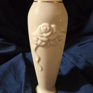 Lenox Elegant Cream Vase with Rose Design